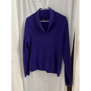 Prive Cashmere Women's Magenta V-Neck Long Sleeve Sweater Size L